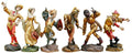 6 Carved Wood Morisken Dancers, Signed Virgil Oberpacher 1974-1979