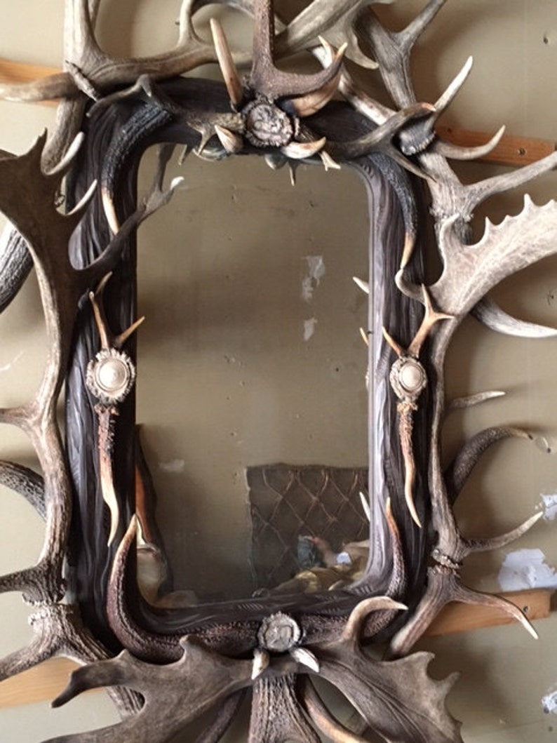 Antique Antler Mirror, Shipping is Additional and Not Included in Price