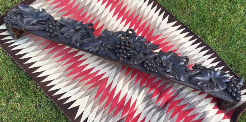 Black Forest Carved Grape and Leaf Valance