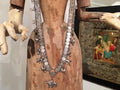 Antique Guatemalan Coin Necklace, 1800s Silver Coins, 25 Animal Charms