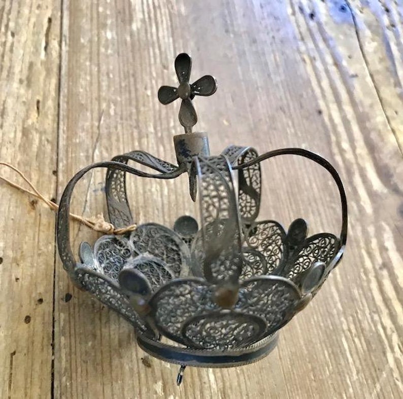 Antique Silver Filigree Madonna Crown, Bavaria