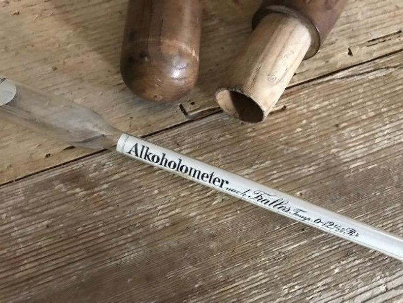 Alkoholometer Wood Case, Sugar Content Measure for Wine and Schnapps