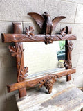 Carved Wood Eagle Mirror, Grape Vines, Circa 1900