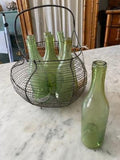 6 Miniature Old French Wine Bottles with Deep Punt, Hand Blown