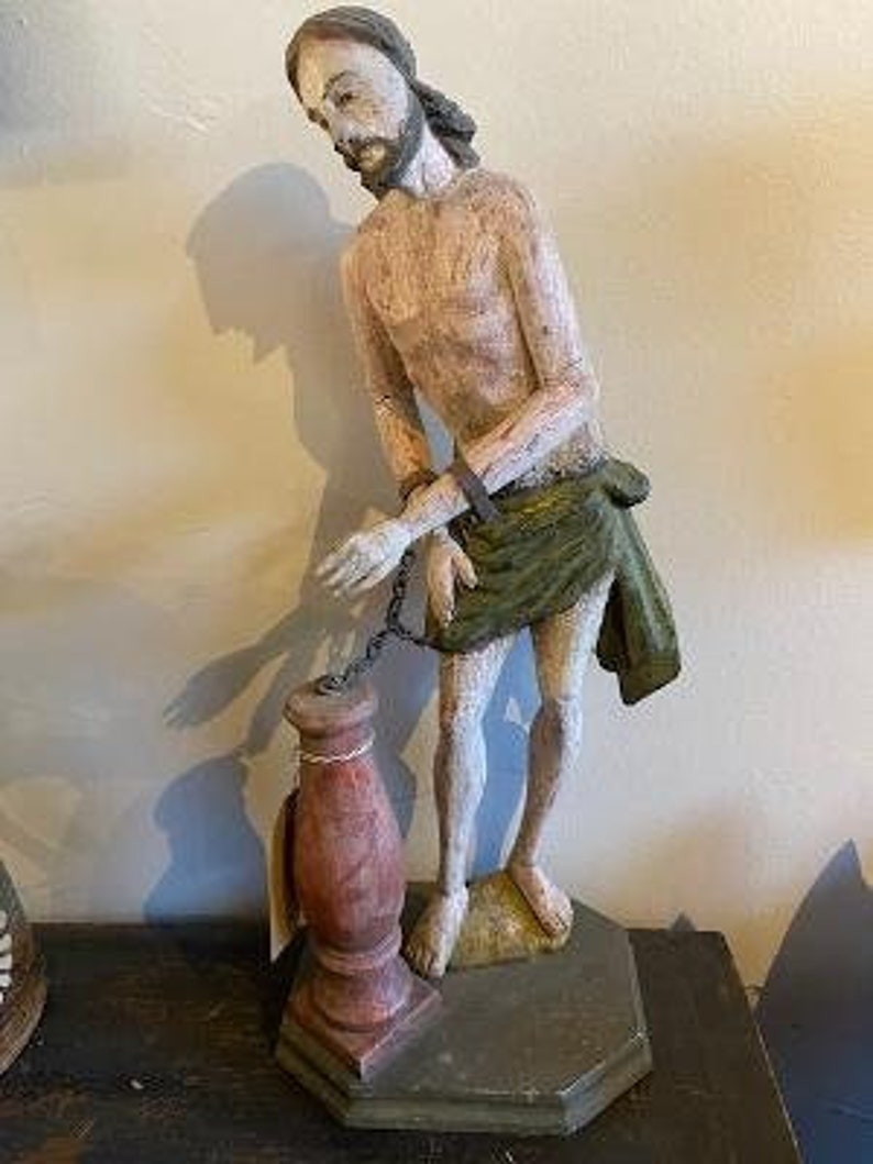 The Scourging of Christ, German Wood Carving, Found in Bavaria