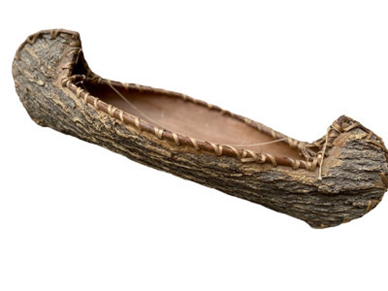 1940 Birch Bark Canoe Model, Native American Folk Art