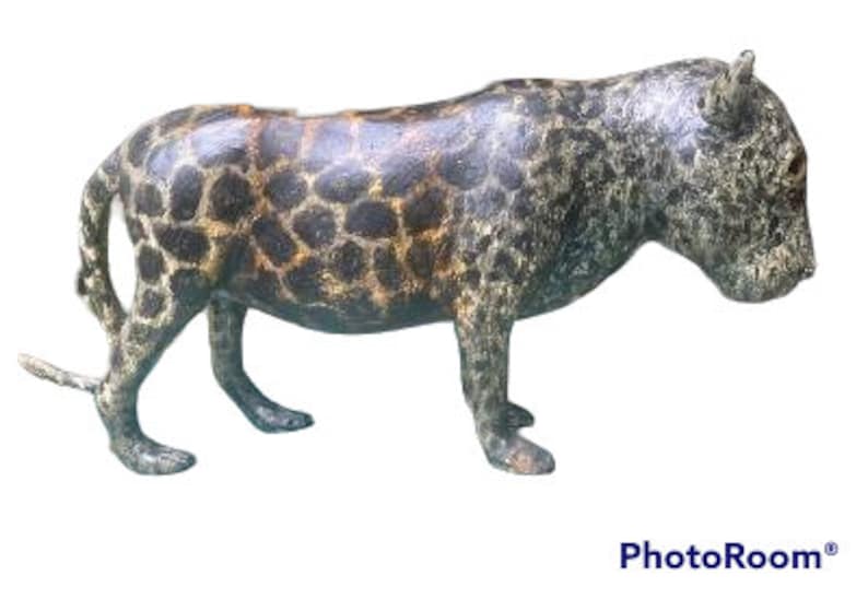 Folk Art Wood and Gesso Leopard by Thomas Dimmitt, Berthoud CO