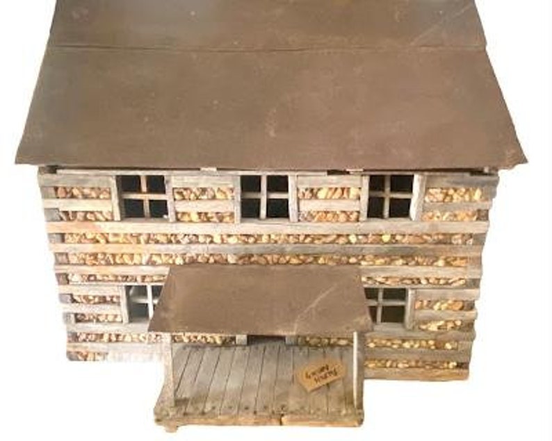 Large Adirondack Log and Stone House Model