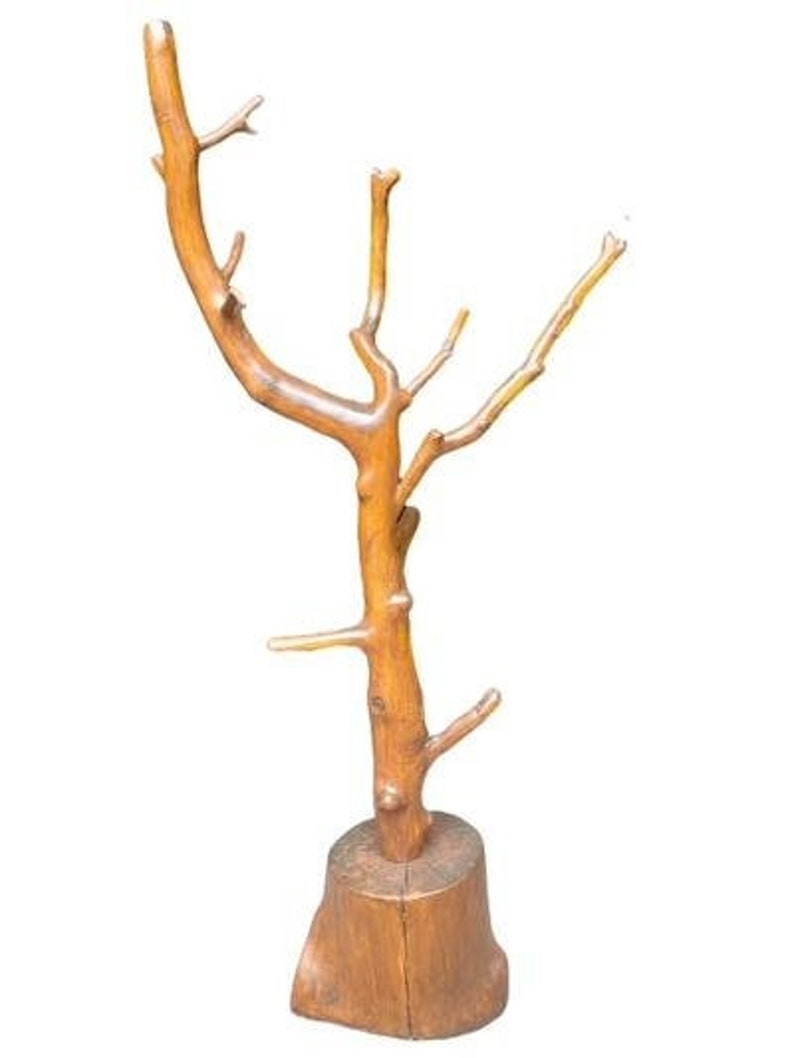 Rustic Tree Coat Rack, Hall Tree Stand, Log Base