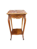 Louis Style Side Table, Red Marble Top, Cabriole Legs