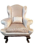 Antique English Wingback Chair, Lion Paw Feet, Newly Upholstered