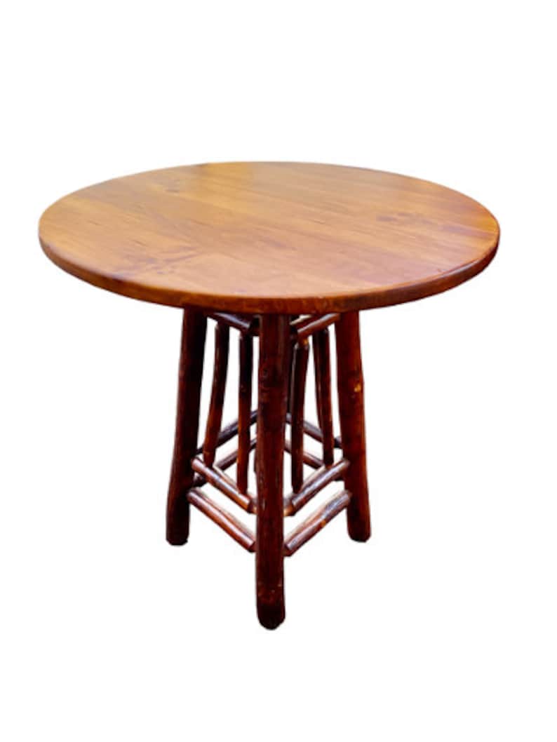 Hickory Side Table, Round, 1990s