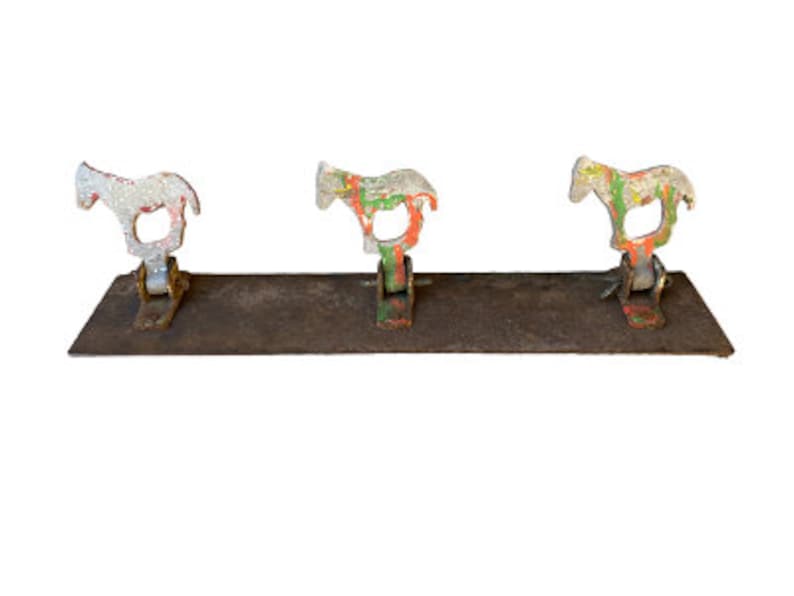 Metal Carnival Shooting Target, Horse and Mule, 1940s