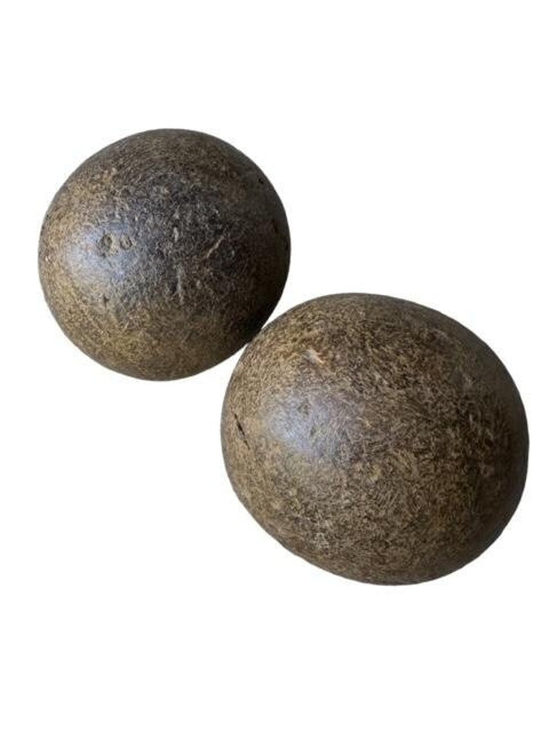 Pair Antique Wood Bowling Balls