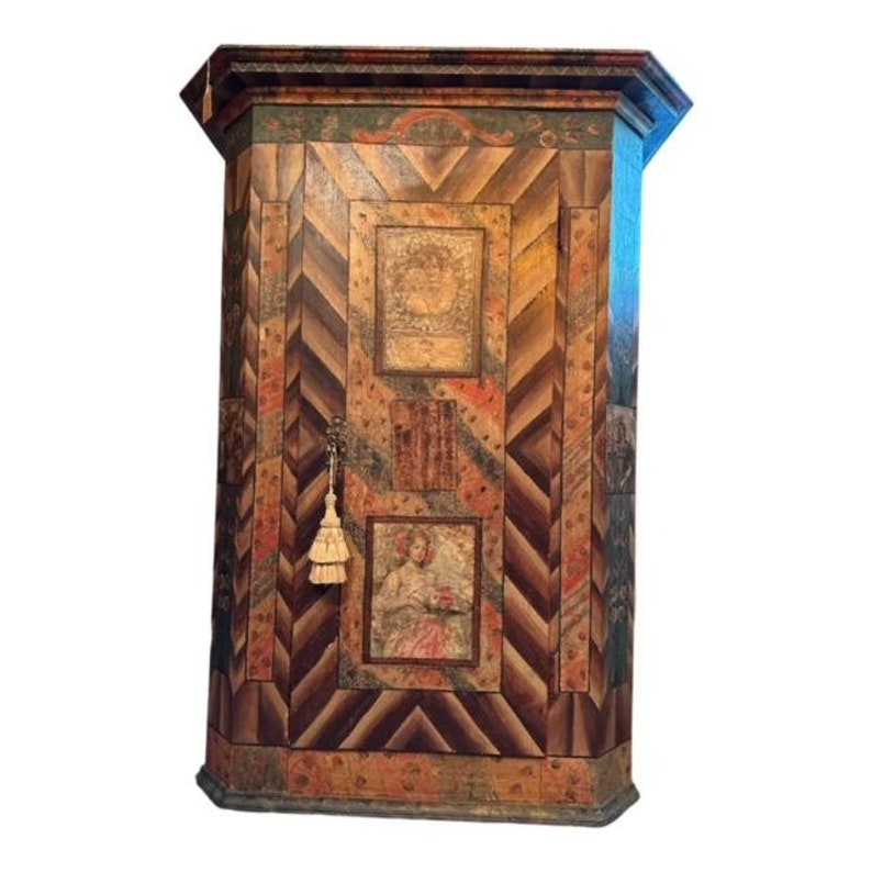 Austrian Painted Armoire, Original Paint, 71"H
