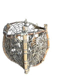 Tarahumara Rawhide Sinew Woven Twig Basket, Wall Hanging