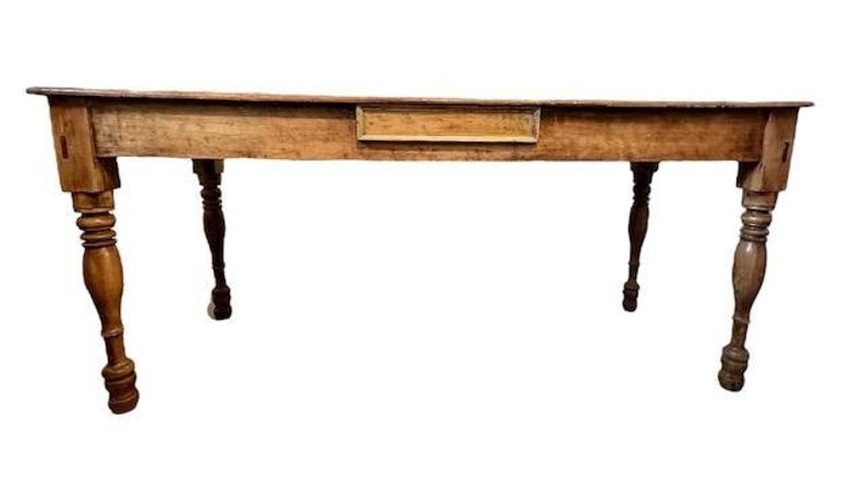 Antique Mexican Farm Table, Original Green Paint