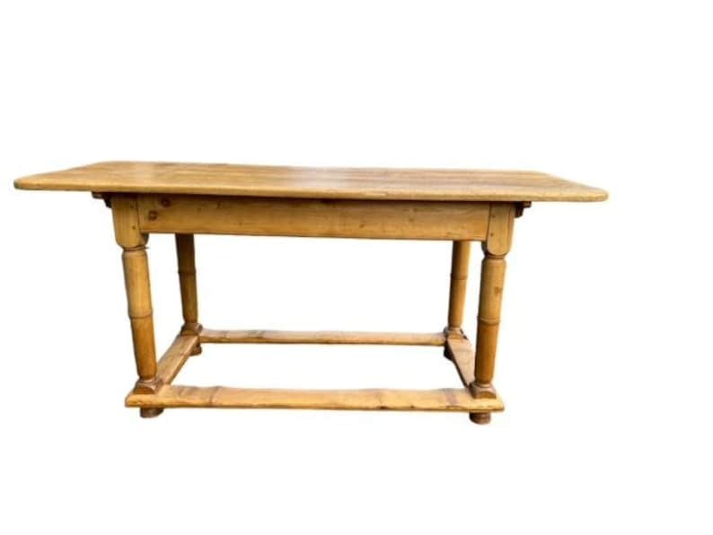 Antique Pine Library Table, European Farm Table