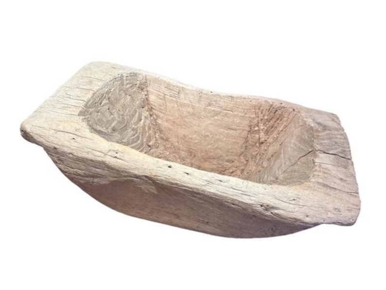 Primitive Alpine Wood Mortar Bowl, Chalet Decor