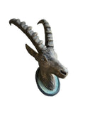 Black Forest Hand-Carved Steinbock Goat Head, Innsbruck Austria