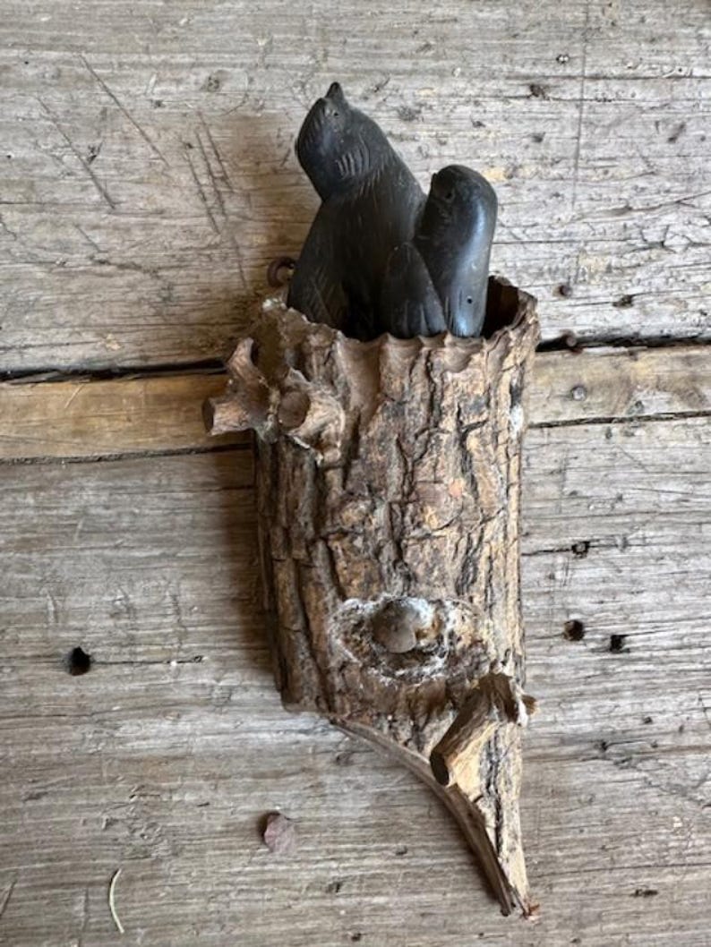 Wood Birds in Hollow Branch Tree Sculpture, Austria, 1900s