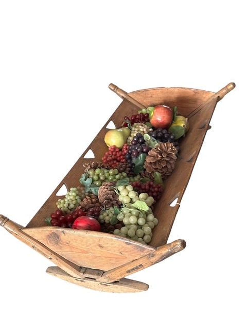 Antique French Cradle, Table Centerpiece Container