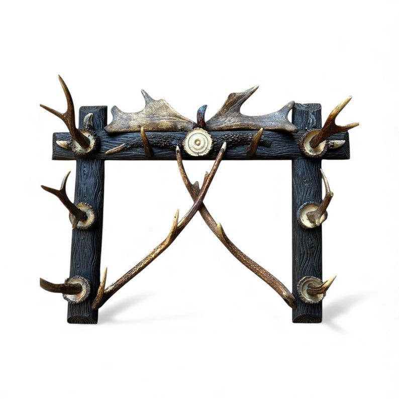 German Antique Antler Hat Coat Rack, 1900s