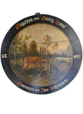 1940s German Painted Wood Shooting Target with Bullet Holes, Black Forest Decor