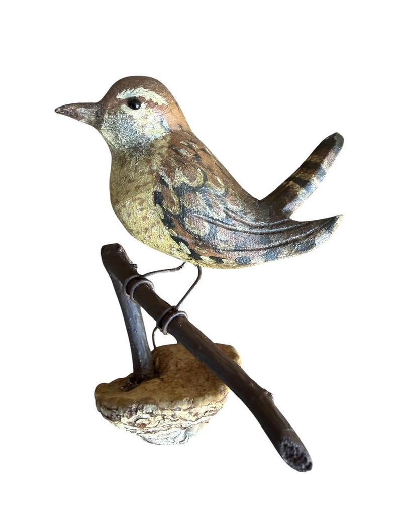 Austrian Folk Art Carved Wood Bird #72, 1930s