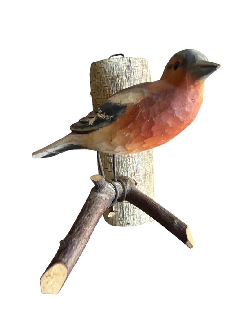 Austrian Folk Art Carved Wood Bird #88, 1930s