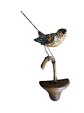 Austrian Folk Art Carved Wood Wren, 7.75 Inches, 1930s
