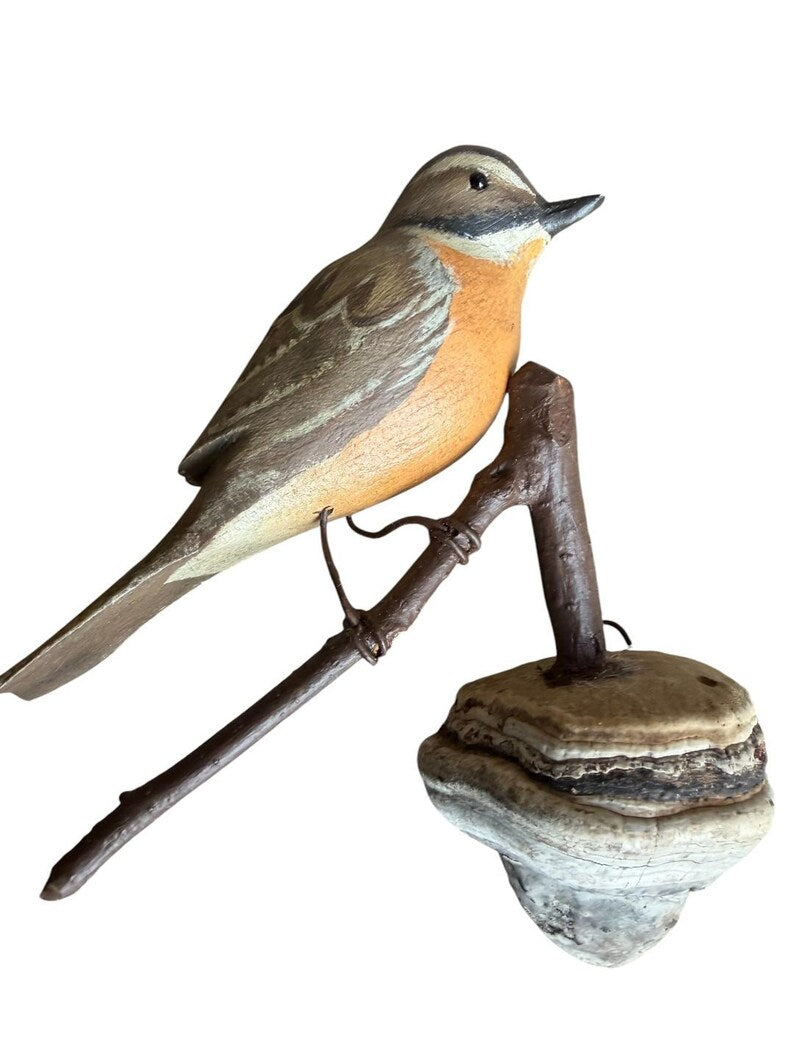 Austrian Folk Art Carved Wood Bird #93, 1930s