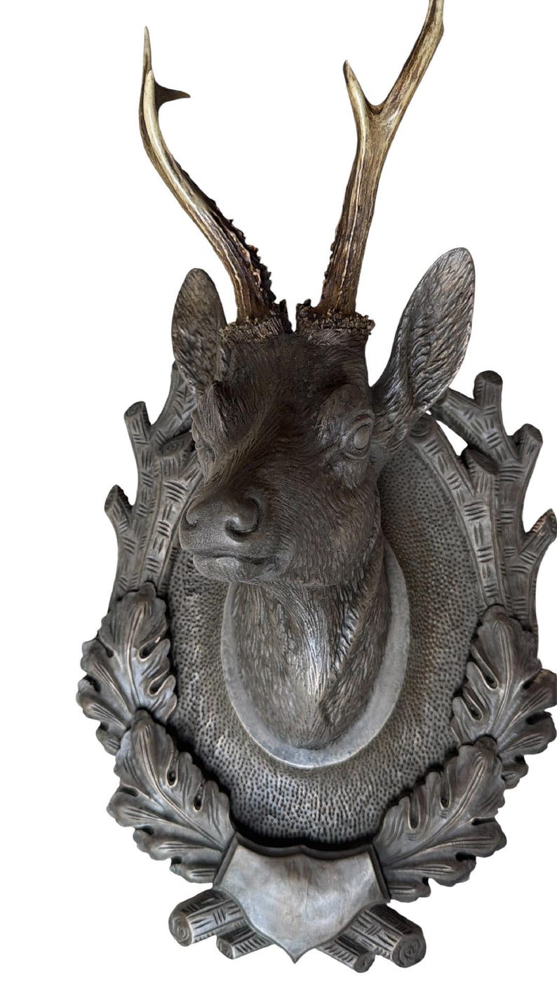 Cast Deer Head Ceramic, Signed Brad Hamn 2005, American