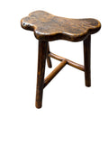 Antique Wood Three-Legged Stool, 1900s
