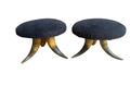 Vintage Pair of Western Horn Stools, 7.5 Inches Tall