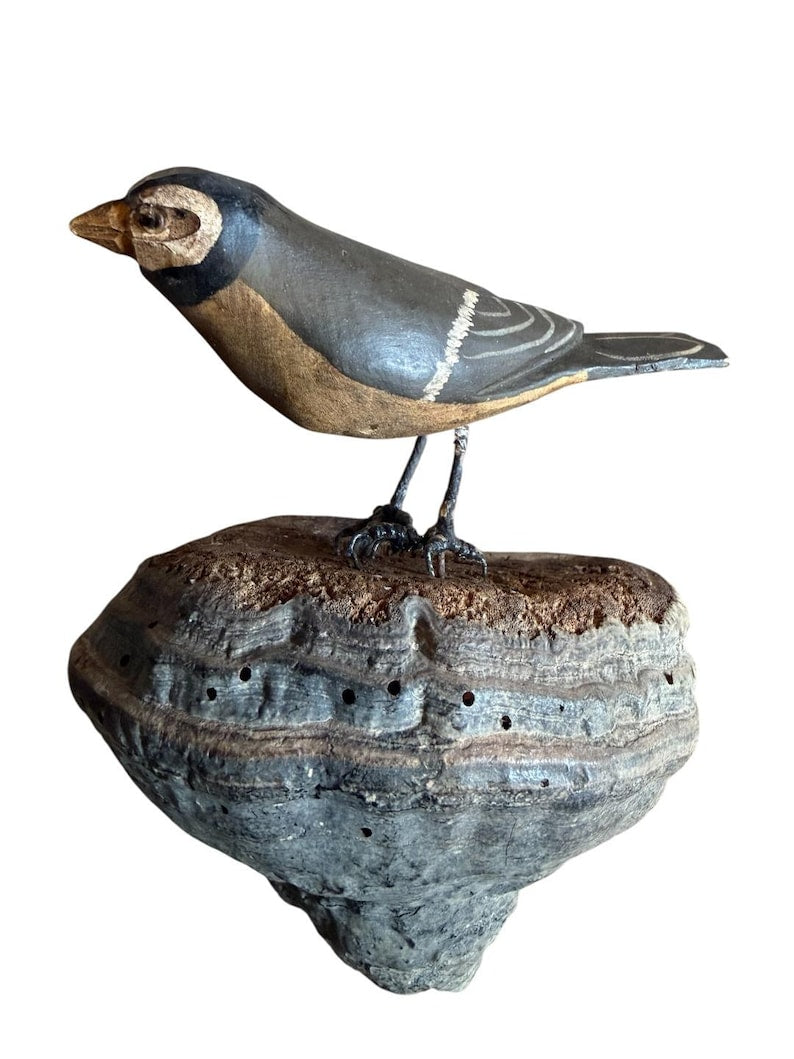 Austrian Folk Art Carved Wood Bird #102, 1920s