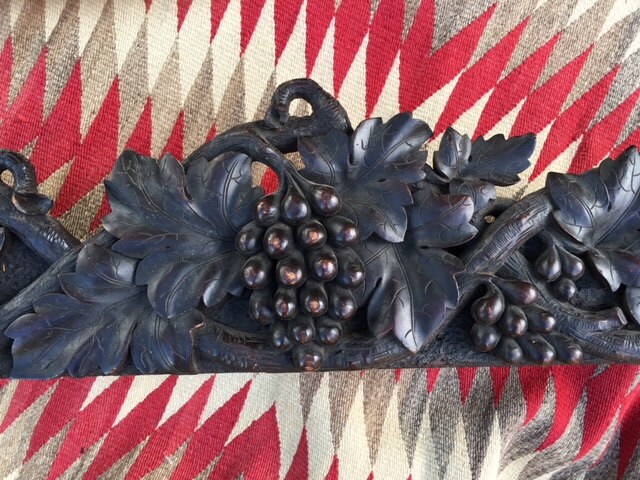 Black Forest Carved Grape and Leaf Valance