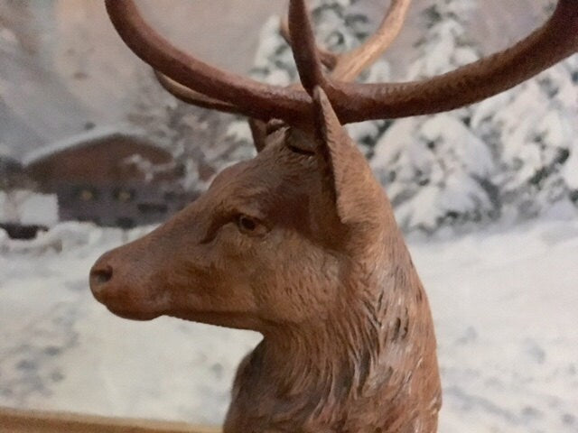 Brienz Swiss Carved Stag Sculpture, 19.5 Inches Tall