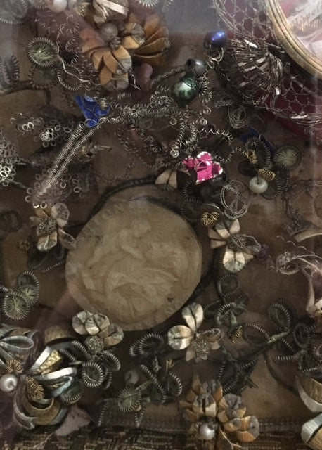 18th Century Framed Reliquary, Wax Medallions, Saint Relics, Austria