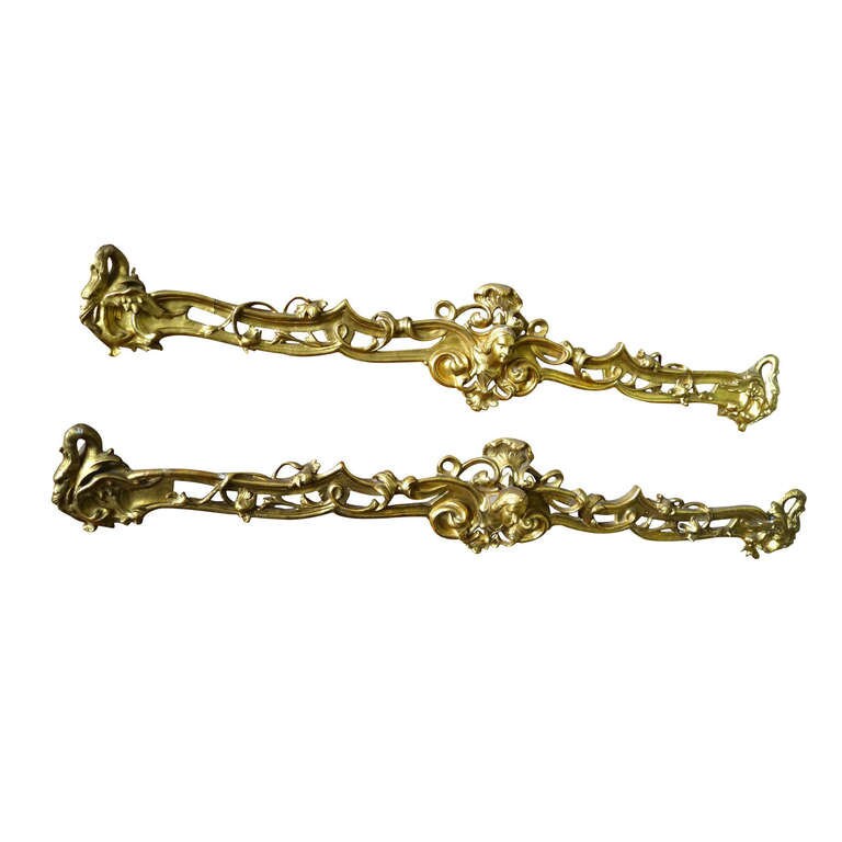 Pair of Carved Gilded Valances from Austrian Castle, 19th Century