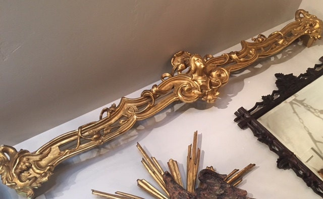Pair of Carved Gilded Valances from Austrian Castle, 19th Century