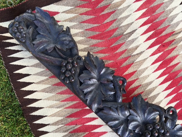 Black Forest Carved Grape and Leaf Valance