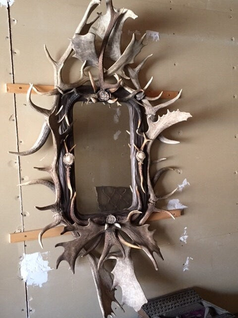 Antique Antler Mirror, Shipping is Additional and Not Included in Price