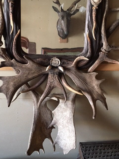 Antique Antler Mirror, Shipping is Additional and Not Included in Price