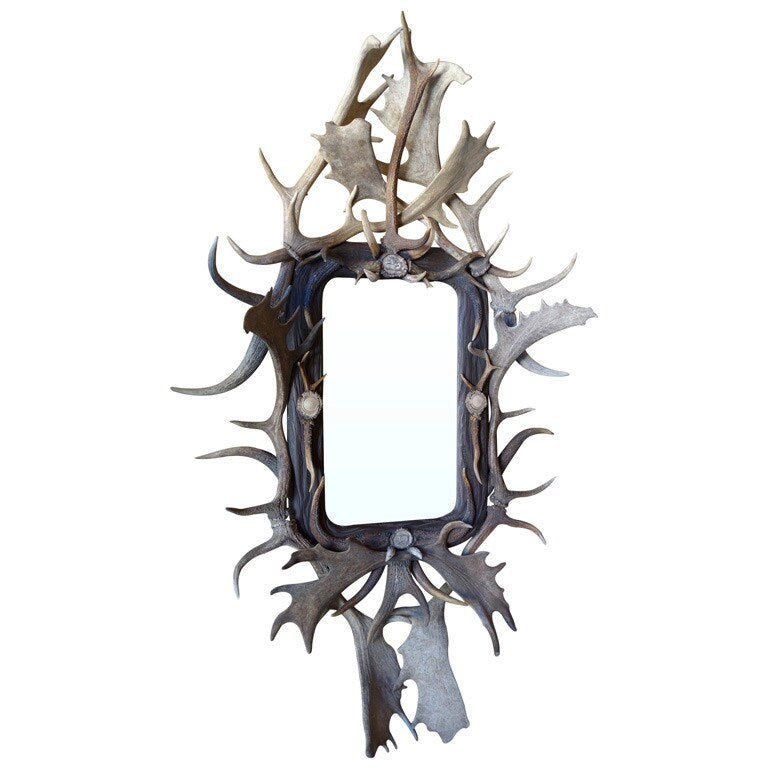 Antique Antler Mirror, Shipping is Additional and Not Included in Price