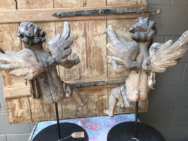 Pair of Baroque Putti on Custom Stands