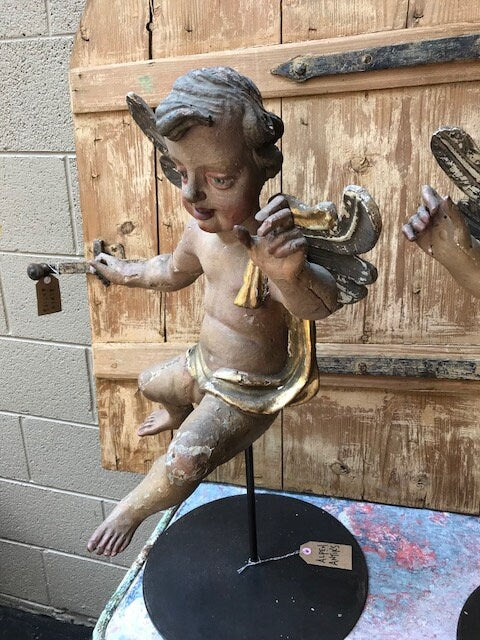 Pair of Baroque Putti on Custom Stands