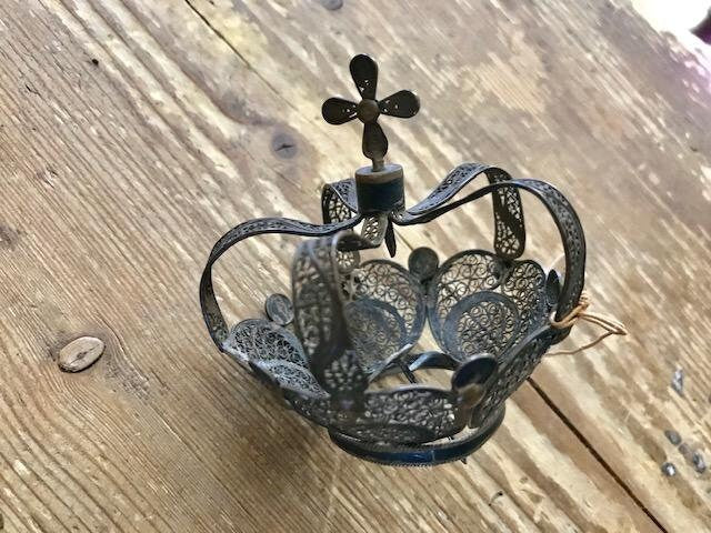 Antique Silver Filigree Madonna Crown, Bavaria