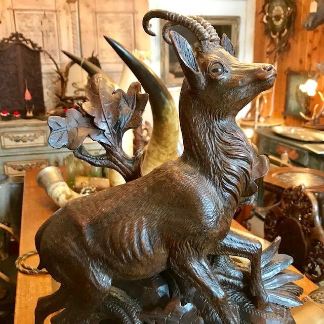 Large Swiss Black Forest Wood Carved Clock