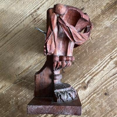 19th Century Bavarian Wood Carved Urn, Wall Decor